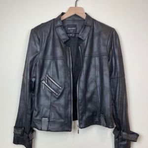 NWT INSIGHT New York Black Faux Leather Jacket Size 6